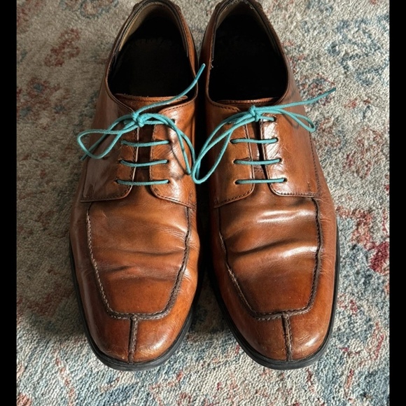 Cole Haan NikeAir Dress Shoes Size 11.5 Men's Derby Oxford Leather Brown Lace Up - Picture 1 of 7